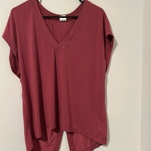 Athleta Maroon Wrap Back Soft Cozy Shirt Size Large